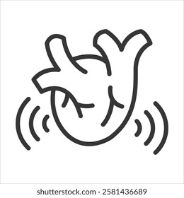 Heart Sounds Lub-dub Icon Vector Illustration Outline