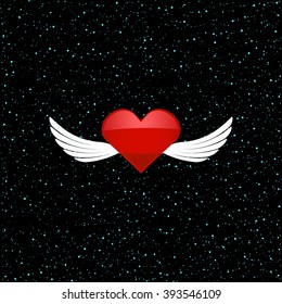 Heart in Space. Abstract Space background for design. Stock vector