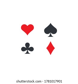 Heart, spade, club and diamond vector icon design 