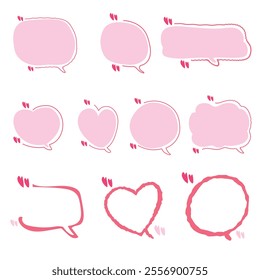 Heart speech balloon love talk conversation Qoute isolated graphic illustration line silhouette