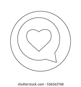 Heart speech bubble icon illustration design