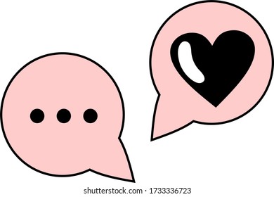 Heart in speech bubble icon. Love message icon, Simple heart 