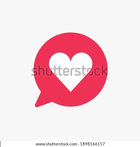 Heart in speech bubble icon. Love, like sign. Emotion, chat and Social Network Vector illustration