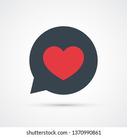 Heart speech bubble icon trendy color social. Vector eps 10