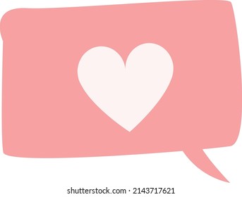 The heart in the speech bubble icon. Vector illustration