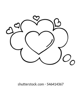 Heart in speech bubble icon. Vector illustration