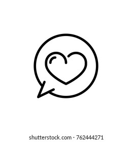 Heart in speech bubble icon vector