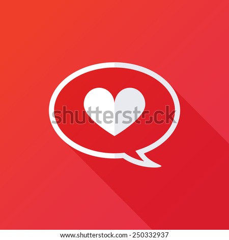 Heart in speech bubble icon. Vector illustration
