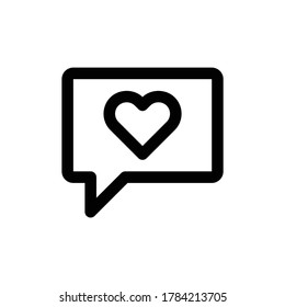 Heart in speech bubble Love concept Icon Logo Template Illustration