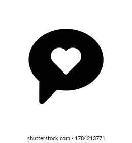 Heart speech bubble. Love Icon Logo Template Illustration