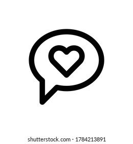 Heart speech bubble. Love Icon Logo Template Illustration