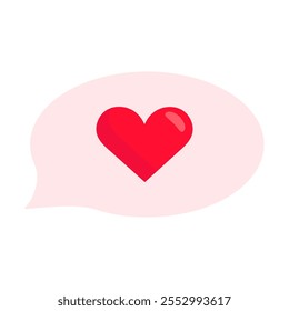 Heart in a speech bubble. Minimalistic love message icon. Vector illustration isolated