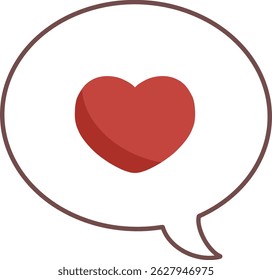 Heart in speech bubble on transparent background