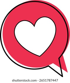 Heart in a speech bubble, perfect for Valentine's Day or as an app icon.