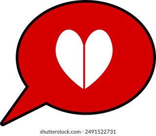 Heart speech Bubble vector image or clipart