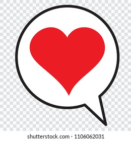 Heart in a speech bubble, vector love icon.