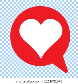 Heart in a speech bubble, vector love icon.
