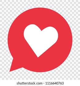 Heart in a speech bubble, vector love icon.