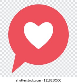 Heart in a speech bubble, vector love icon.