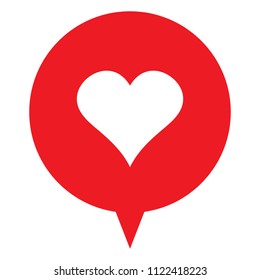 Heart in a speech bubble, vector love icon.
