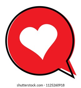 Heart in a speech bubble, vector love icon.