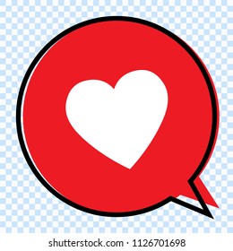 Heart in a speech bubble, vector love icon.