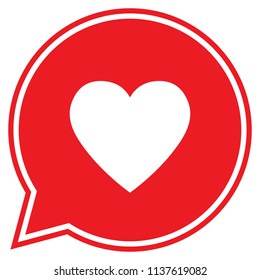 Heart in a speech bubble, vector love icon.