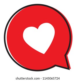 Heart in a speech bubble, vector love icon.