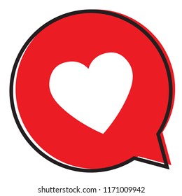 Heart in a speech bubble, vector love icon.