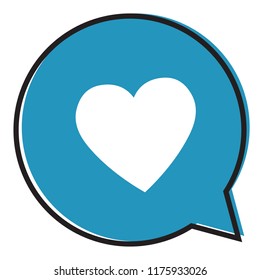 Heart in a speech bubble, vector love icon.