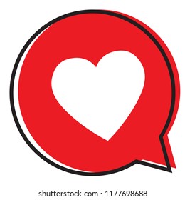 Heart in a speech bubble, vector love icon.