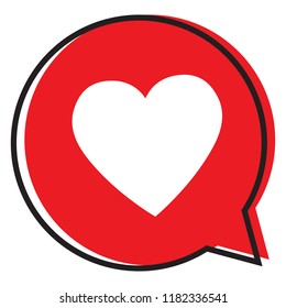 Heart in a speech bubble, vector love icon.