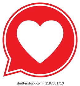 Heart in a speech bubble, vector love icon.