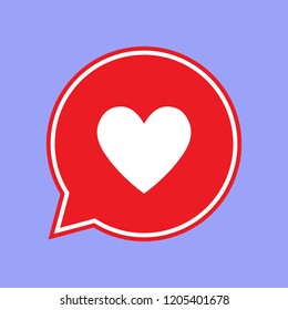 Heart in a speech bubble, vector love icon.