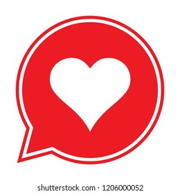 Heart in a speech bubble, vector love icon.