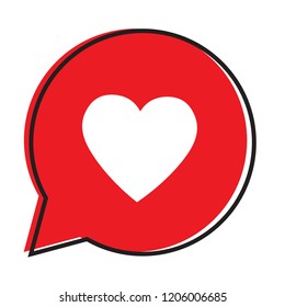 Heart in a speech bubble, vector love icon.