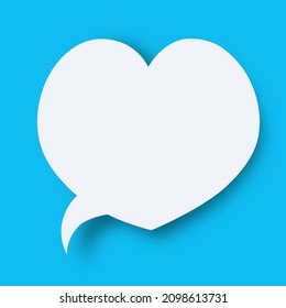 Burbuja cardíaca de color blanco vectorial para San Valentín, chat, mensaje, comunicación, banner, signo. Ilustración 10 pasos
