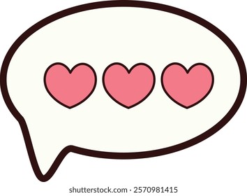 Heart Speech Buuble message illustration