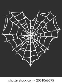 Heart Spiderweb Happy Halloween Vector illustration. Happy Halloween Background Vector illustration