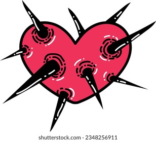 Heart with spikes vector isolated design 