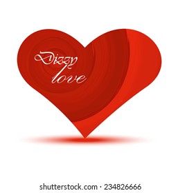 A heart with spiral abstraction card for Valentine's Day. Illustration made in vector with clipping mask.