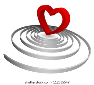 Herz mit Spiralkonzept