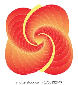 Ilustración vectorial de espiral cardíaca. Adecuado para imprimir, saludos, postales, cumpleaños, día de San Valentín, mensaje de amor.