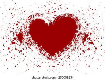heart splatter blood isolate
