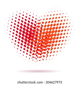 Heart spotted pattern isolated on a white backgrounds, vector illustration
