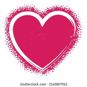 Heart sprayed with pink color