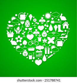 Heart with Spring icons
