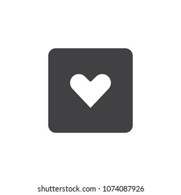 Heart in square vector icon. filled flat sign for mobile concept and web design. Love simple solid icon. Symbol, logo illustration. Pixel perfect vector graphics