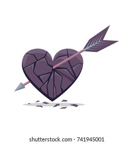 A heart stabbed by arrow 