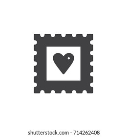 Heart stamp icon vector, filled flat sign, solid pictogram isolated on white. Symbol, logo illustration